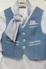 Καλοκαιρινό Βαπτιστικό με Γιλέκο και Φουλάρι Α4750 - Image 2