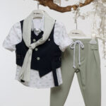 "Κλασική Φινέτσα σε Αποχρώσεις μπλε-φυστικί" Α4754 MI CHIAMO