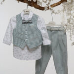 "Αέρινη κομψότητα: Βαπτιστικό σύνολο για ένα στυλάτο μωρό" Α4773 MI CHIAMO