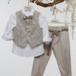 "Αέρινη κομψότητα: Βαπτιστικό σύνολο για ένα στυλάτο μωρό" Α4773 ΜΠΕΖ MI CHIAMO