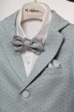 Επίσημο Βαπτιστικό με Μοτίβο και Λευκό Παντελόνι Α4774 - Image 3