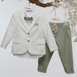 Κομψό Βαπτιστικό Σύνολο με Απαλούς Τόνους και Ιδιαίτερες Υφές Α4774