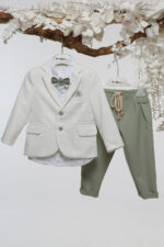 Κομψό Βαπτιστικό Σύνολο με Απαλούς Τόνους και Ιδιαίτερες Υφές Α4774