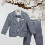 Κομψό Βαπτιστικό Σύνολο σε Απαλούς Γαλάζιους Τόνους Α4774