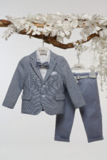 Κομψό Βαπτιστικό Σύνολο σε Απαλούς Γαλάζιους Τόνους Α4774