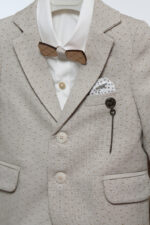 Κομψό Βαπτιστικό Σύνολο σε Απαλούς Γήινους Τόνους Α4774 - Image 3