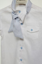 "Αέρινη κομψότητα: Βαπτιστικό σύνολο για ένα στυλάτο μωρό" Α4779 ΣΙΕΛ-ΛΕΥΚΟ mi chiamo - Image 3