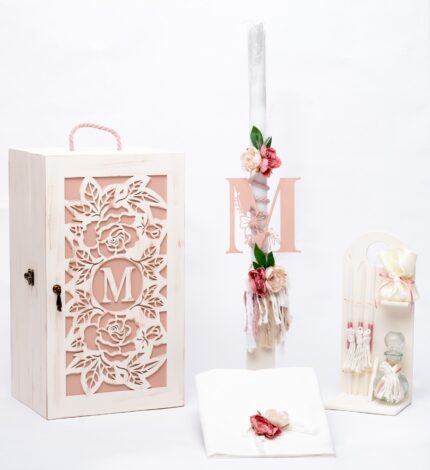 Βαπτιστικό πακέτο για κορίτσι-ΝΤΟΥΛΑΠΑ ΜΟΝΟΓΡΑΜΜΑ-Β&Β