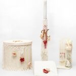 Βαπτιστικό πακέτο για κορίτσι-MACRAME ΛΟΥΛΟΥΔΙ ΜΟΝΟΓΡΑΜΜΑ