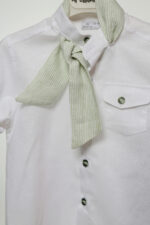 "Ανοιξιάτικη φρεσκάδα: Βαπτιστικό σύνολο για ένα στυλάτο μωρό"Α4777 Λευκό-πράσινο mi chiamo - Image 3