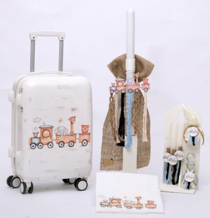 Πακέτο βάπτισης με αγόρι -ΤΡΕΝΑΚΙ ΜΕ ΖΩΑΚΙΑ-Β&Β