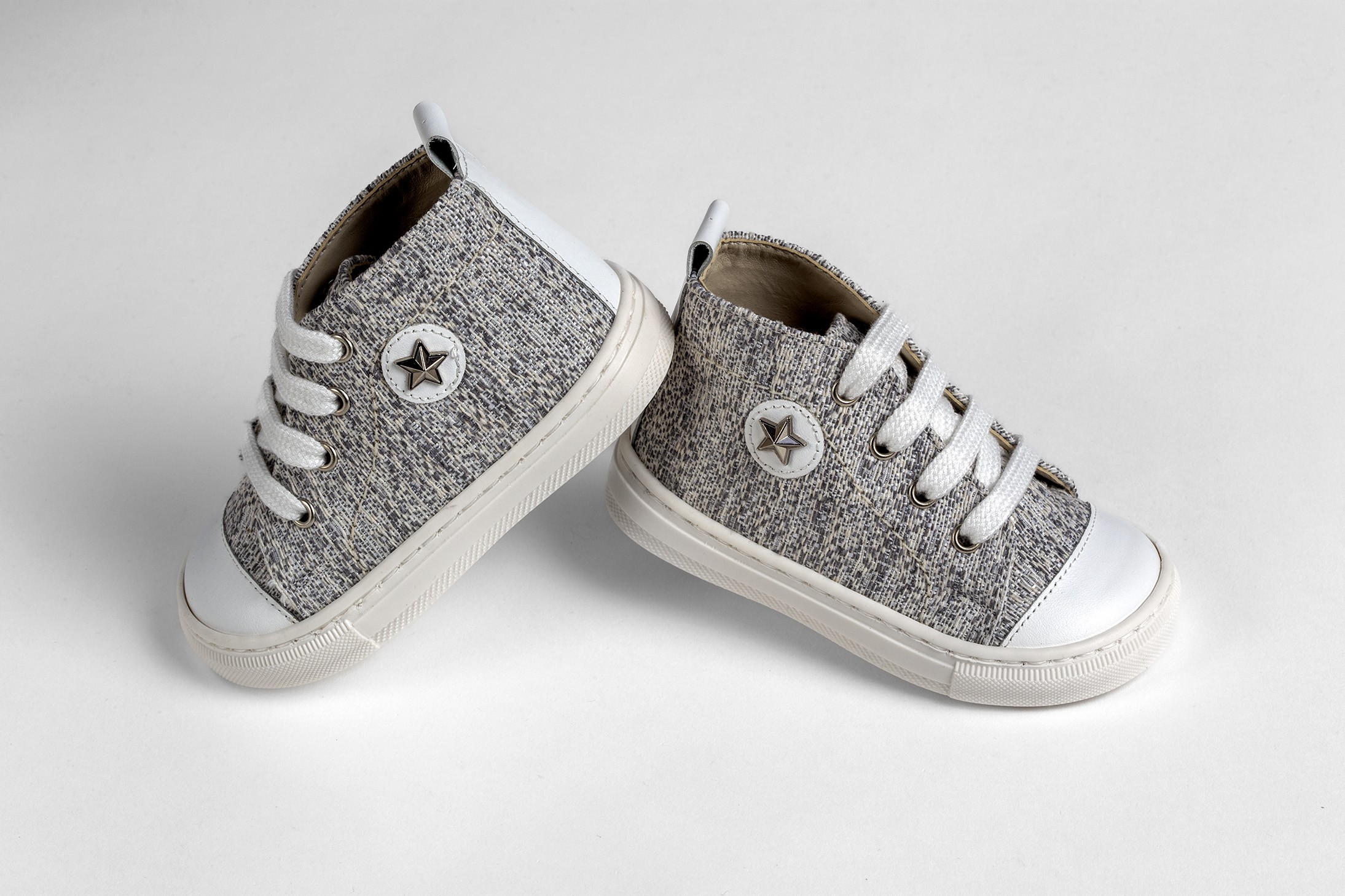Στιλάτα High-Top Sneakers Βάπτισης σε Γκρι Μελανζέ με Ασημί Αστέρι για Μικρούς Κυρίους EVERKID Α538Α Στιλάτα High-Top Sneakers Βάπτισης σε Γκρι Μελανζέ με Ασημί Αστέρι για Μικρούς Κυρίους EVERKID Α538Α - Image 1