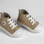 Στιλάτα High-Top Sneakers Βάπτισης  με Ασημί Αστέρι για Μικρούς Κυρίους EVERKID Α538Κ