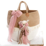 "Ρομαντική Αύρα: Βαπτιστικό Σετ με Ψάθινη Τσάντα" ΣΔΣ 2521 BELLIS - Image 6