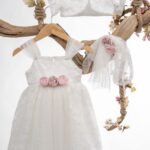 Αέρινη Δαντέλα και Ροζ Λουλούδια για την Μικρή σας Αγγελούδι ΜΒ Κ37Ε