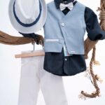 Βαπτιστικό Σετ για Αγόρι με Στυλ και Κομψότητα σε Μπλε & Λευκό MB AE38