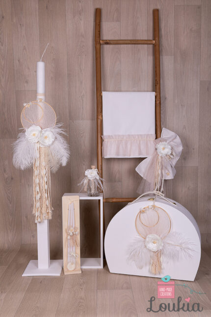 Βαπτιστικό πακέτο βάπτισης για κορίτσι Boho Chic με Ονειροπαγίδα και Φτερά -06