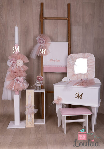 Βαπτιστικό πακέτο για κορίτσι Ρομαντικό Σετ με Παριζιάνικη Φινέτσα -23