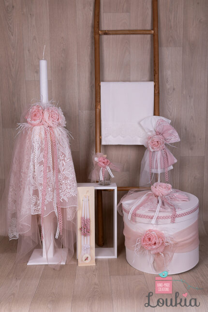 Βαπτιστικό πακέτο για κορίτσι με Δαντέλα και Λουλούδια -27