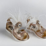 "Ρόζ γκόλντ Λάμψη" με Πούπουλα και Κρύσταλλα everkid K548Ρ