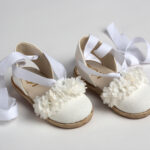 Βαπτιστικά Εσπαντρίγιες "Λευκά Άνθη" με Κορδέλες everkid K549E