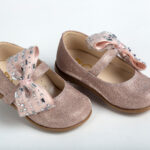 Λευκά Βαπτιστικά Παπούτσια "Χρυσαφένιος Φιόγκος" everkid K568P