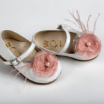 Λευκά Βαπτιστικά Παπούτσια "Ροζ Ονειροπόληση" everkid K570A