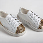 Λευκά Παιδικά Sneakers "Χρυσή Λάμψη" everkid K575Χ