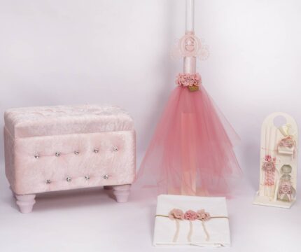 Βαπτιστικό πακέτο για κορίτσι-ΚΑΝΑΠΕΣ ΒΕΛΟΥΔΙΝΟΣ ΑΜΑΞΑ