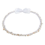 Επάργυρα Στέφανα Γάμου με Πορσελάνινα Λουλούδια και Στρας novaΚΣ140