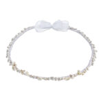 Επάργυρα Στέφανα Γάμου με Πορσελάνινα Λουλούδια και Διακριτικά Στρας novaΚΣ143