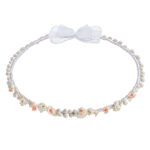 Επάργυρα Στέφανα Γάμου με Ρομαντικά Πορσελάνινα Τριαντάφυλλα novaΚΣ144