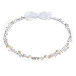 Επάργυρα Στέφανα Γάμου με Λαμπερές Λεπτομέρειες και Πορσελάνινα Τριαντάφυλλα novaΚΣ145