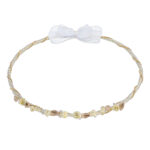 Επάργυρα Στέφανα Γάμου με Χρυσές Λεπτομέρειες και Πορσελάνινα Τριαντάφυλλα novaΚΣ148