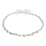 Ρομαντικά Επάργυρα Στέφανα Γάμου με Λεπτομέρειες από Λουλούδια novaΚΣ164