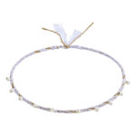 Επάργυρα Στέφανα Γάμου με Χρυσές Λεπτομέρειες και Ρομαντικές Πέρλες novaΚΣ182