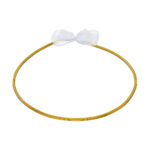 Χρυσά Στέφανα Γάμου με Λευκό Φιόγκο novaΚΣ329