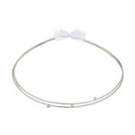 Επάργυρα Στέφανα Γάμου με Στρας και Λευκό Φιόγκο novaΚΣ353