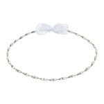 Επαργυρωμένα Στέφανα Γάμου με Στριφτό Σχέδιο και Λευκή Κορδέλα novaΚΣ408