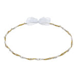 Επάργυρα Δίχρωμα Στέφανα Γάμου με Λαμπερά Στοιχεία: Αέρινη Κομψότητα novaΚΣ 464