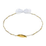 Επάργυρα Στέφανα Γάμου με Χρυσές Λεπτομέρειες και Φύλλο Ελιάς novaΚΣ509