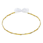 Επάργυρα Στέφανα Γάμου με Χρυσό Σατινέ Σχέδιο και Πλεξούδα novaΚΣ510