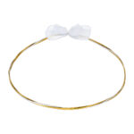 Επάργυρα Στέφανα Γάμου με Χρυσές Λεπτομέρειες και Φιόγκο NOVAΚΣ 539