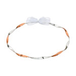 Επάργυρα Στέφανα Γάμου με Στριφτή Χάλκινη Λεπτομέρεια και Διάφανο Φιόγκο novaΚΣ 542