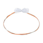 Επάργυρα Στέφανα Γάμου με Λεπτή Πορτοκαλί Λεπτομέρεια και Διάφανο Φιόγκο NOVAΚΣ 549