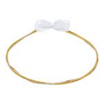 Επάργυρα Χειροποίητα Στέφανα Γάμου με Διπλή Βέργα και Φιόγκο Οργάντζας NOVAΚΣ 563