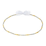 Κλασικά Επάργυρα Στέφανα Γάμου με Λευκό Φιόγκο novaΚΣ783