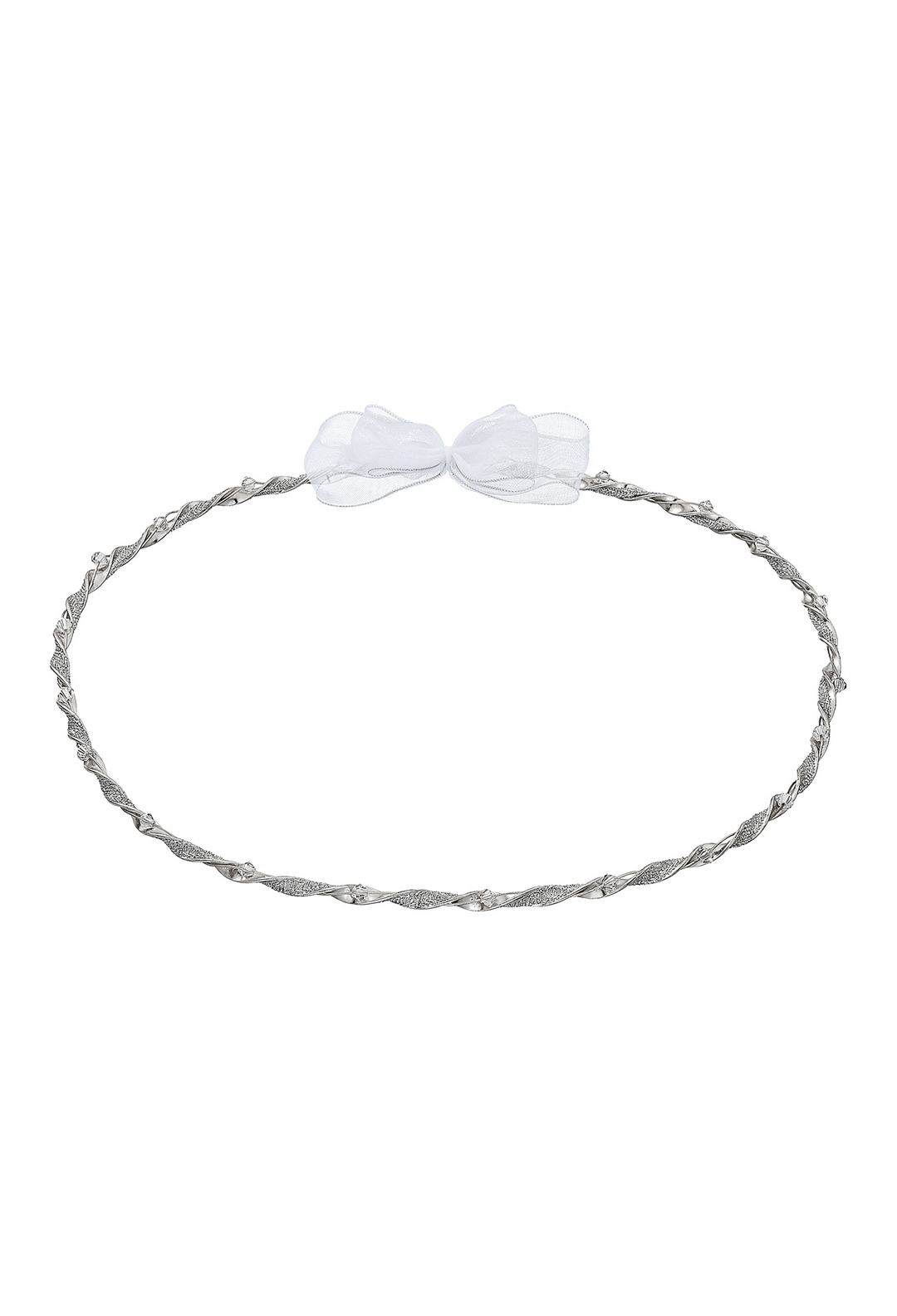 Κλασικά Ασημένια Στέφανα Γάμου με Λευκό Φιόγκο novaΚΣ790 Κλασικά Ασημένια Στέφανα Γάμου με Λευκό Φιόγκο novaΚΣ790 - Image 1