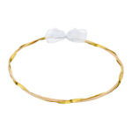 Κλασικά Επάργυρα Στέφανα Γάμου με Λευκό Φιόγκο novaΚΣ818