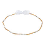 Κλασικά Επάργυρα Στέφανα Γάμου με Λευκό Φιόγκο novaΚΣ819